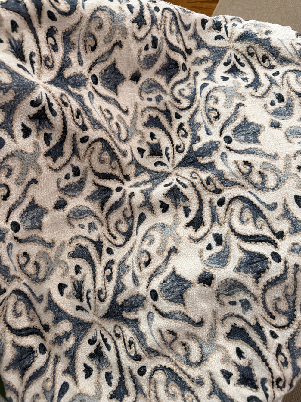 2 Pottery Barn Blue and Cream Paisley Accent Throw Pillow Covers - Picture 2 of 4